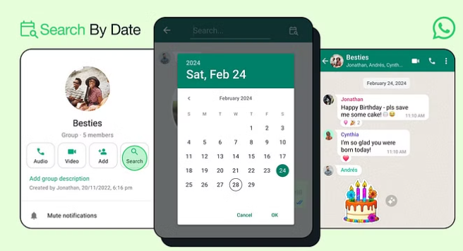 New feature in WhatsApp, now you can search messages by date