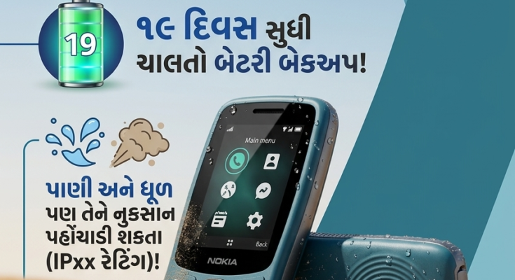 નોકિયાની પ્રભાવશાળી એન્ટ્રી! ૧૯ દિવસ સુધી ચાલતો ફોન આવી ગયો છે, પાણી અને ધૂળ પણ તેને નુકસાન પહોંચાડી શકતા નથી.